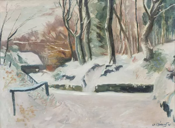 Charles CLEMENT (1889-1972), "Paysage de neige n°21", huile — DognyAuction