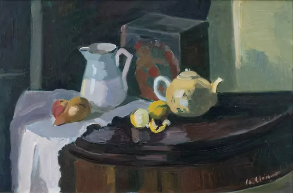 Charles CLÉMENT (1889-1972), 'Nature morte à la théière et aux fruits', huile — DognyAuction