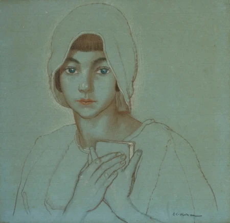 Portrait d'une femme avec un carnet