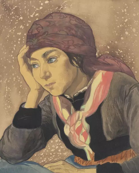 Charles Clos OLSOMMER (1883-1966), 'Portrait d'une jeune fille', aquarelle — DognyAuction