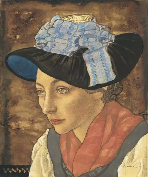 CHARLES CLOS OLSOMMER — Walliserin mit Hut. — Koller Auktionen
