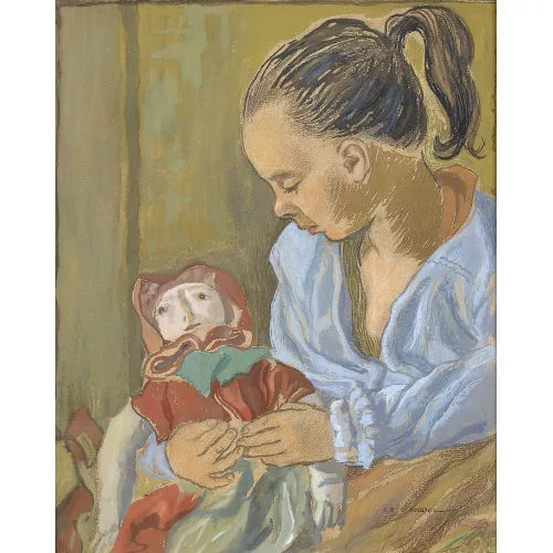 Charles Clos Olsommer — Mädchen mit Puppe.