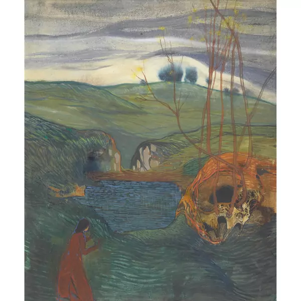 Landschaft mit weiblicher Figur