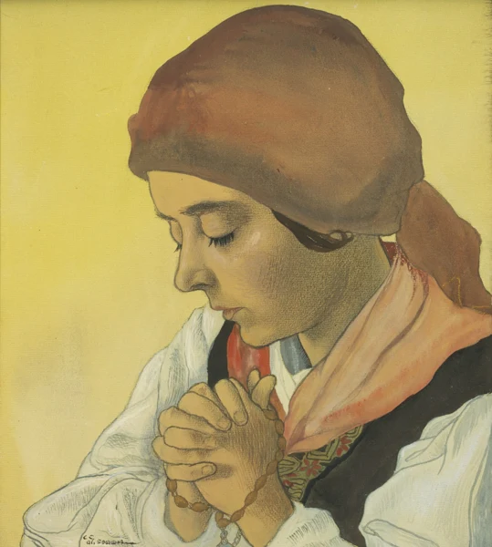 Charles Clos Olsommer — Jeune valaisanne (L’Angélus)