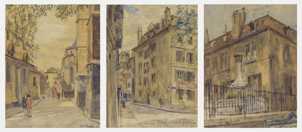 Charles de Ziegler — Trois vues de la vieille ville de Genève