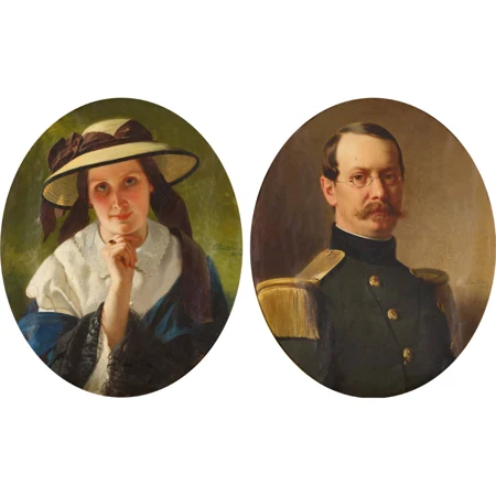 Bildnisse von Paul Friedrich von Steiger (1824-1890) und Theresia (1829-1913) von Steiger