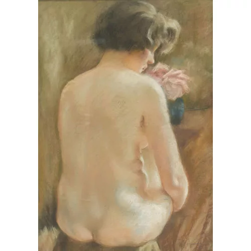 Charles-Émile Hornung — Rückenakt einer sitzenden jungen Frau.