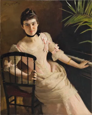 Charles Giron — Jeune femme au piano, 1886