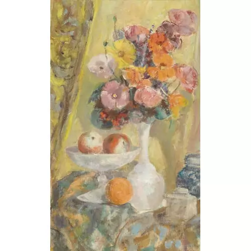 Stillleben mit Früchten und Blumenvase