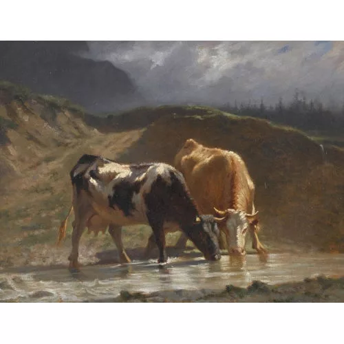 Charles Humbert — Kühe an der Tränke.