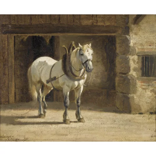 Charles Humbert — Hofansicht mit Schimmel.