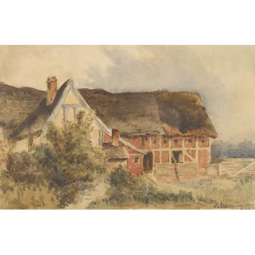 Charles L’Eplattenier — Ungarische Tanya mit Strohdach.