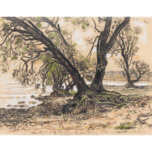Charles L’Eplattenier — Morgennebel am Ufer des Neuenburgersees.