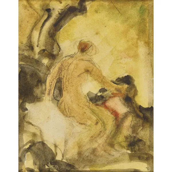Charles L’Eplattenier — Sitzender weiblicher Rückenakt.