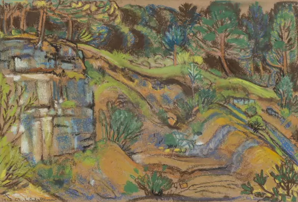 Charles L'ÉPLATTENIER (1874-1946), "Paysage du Jura - La Carrière", pastel, 1916 — DognyAuction