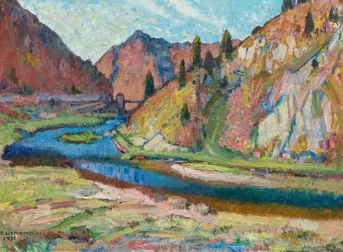 CHARLES L'EPLATTENIER — Pont de la Rasse, Doubs. 1931. — Koller Auktionen