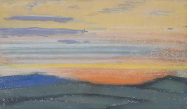 Charles L'EPLATTENIER (1874-1946), "Coucher de soleil", pastel sur papier — DognyAuction