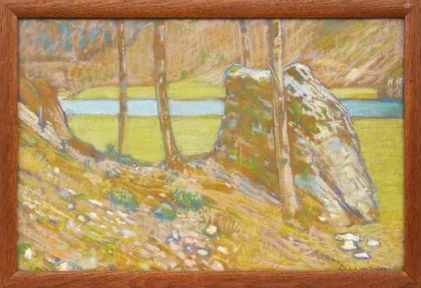 Charles L’Eplattenier — Paysage au bord de la rivière,