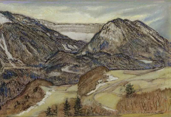 Charles L' Eplattenier — Le Creux-du-Van au premier printemps, 1937