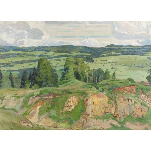 Charles L’Eplattenier — Sommerliche Juralandschaft mit Felsen.