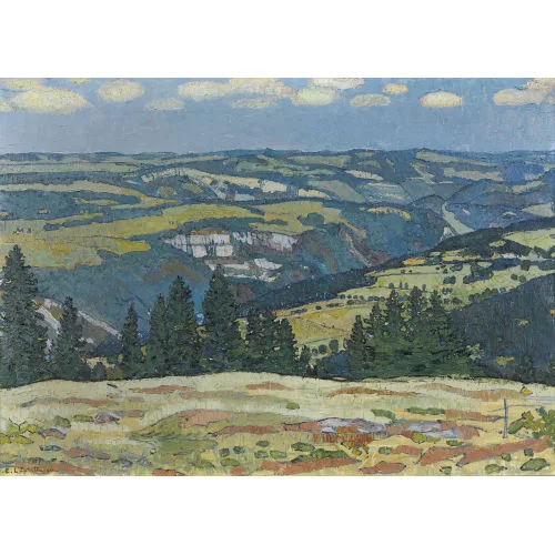 Charles L’Eplattenier — Sommerliche Juralandschaft mit dem Creux-du-Van.