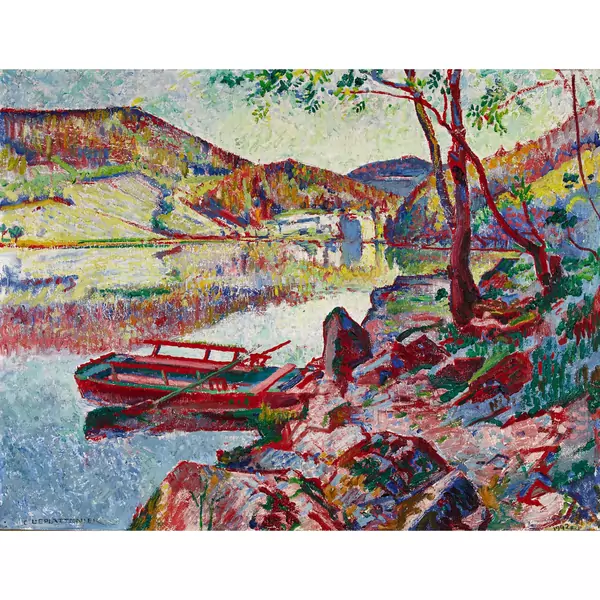 "Barque au bord du Doubs"