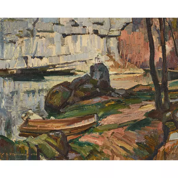 "Barque au bord du Doubs"