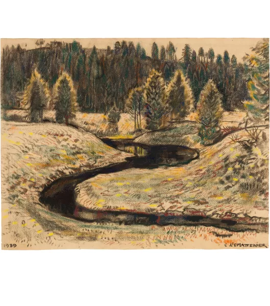 Charles L’Eplattenier — Landschaft mit Bachlauf im Jura