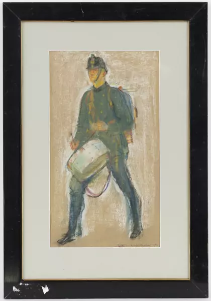 Charles L'Éplattenier , — Soldat au tambour — Piguet Hôtel des Ventes