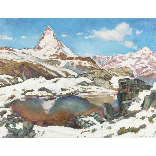 Charles L’Eplattenier — CERVAIN AU PETIT LAC, 1942 THE MATTERHORN AT A LITTLE LAKE, 1942