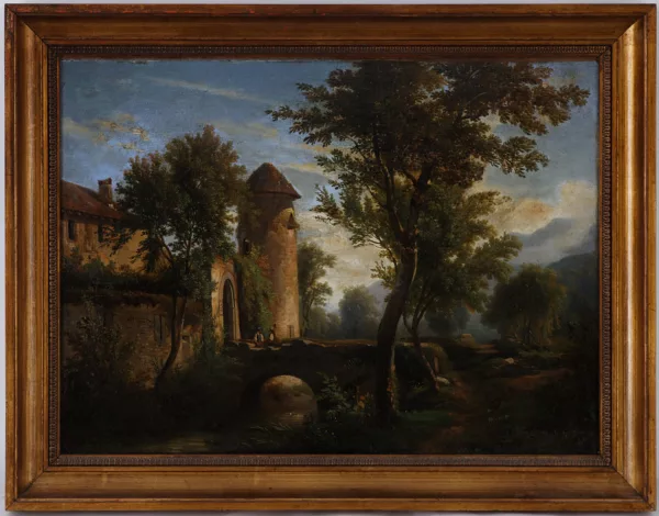 Charles-Louis Guigon — Paysage de campagne animé