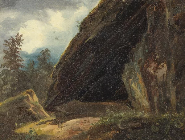 Charles-Louis Guigon — Les rochers dans la montagne