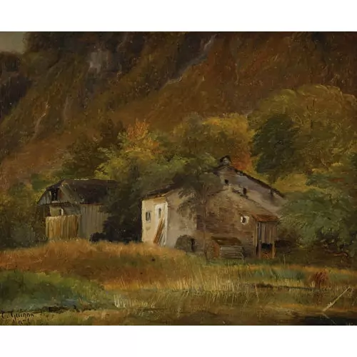 Berglandschaft mit Bauernhäusern