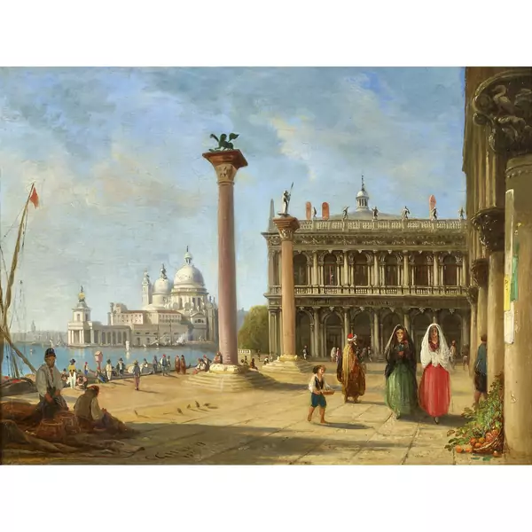Ansicht von Venedig mit Markussäule