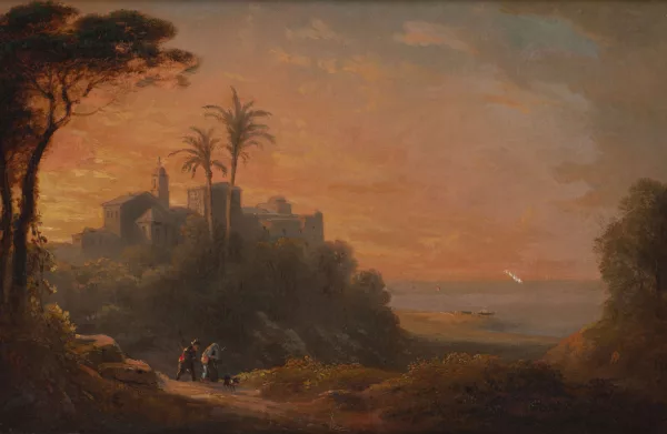 Charles-Louis Guigon — Paysage du bord de la Méditerranée