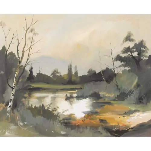 Herbstlandschaft mit Teich
