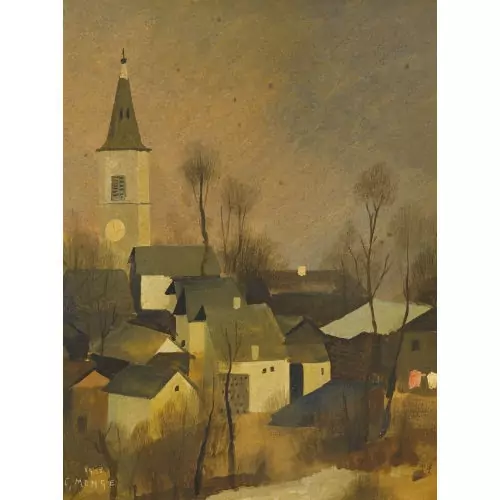 Coin de village avec clocher