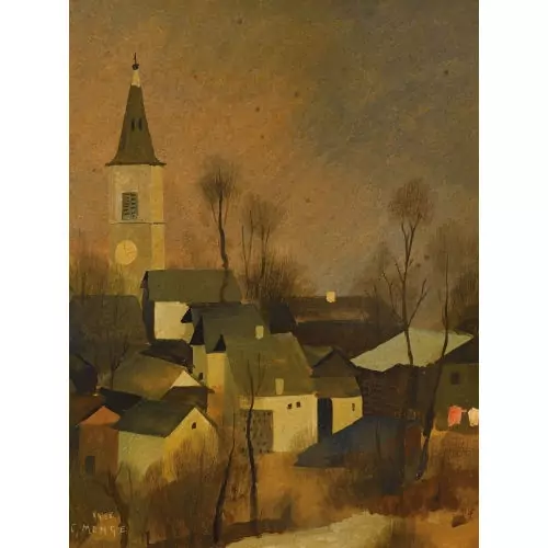 Coin de village avec clocher