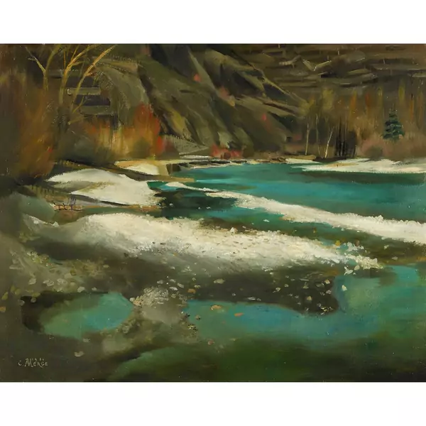 Flusslandschaft im Vorfrühling