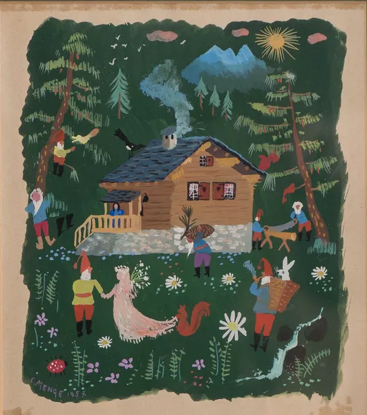 Charles Menge (1920-2009)" Scène au chalet" — DognyAuction