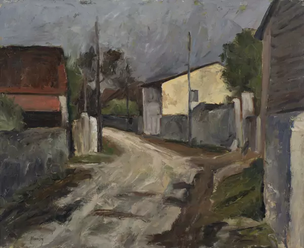 Charles MONNIER (1925-1993), "Rue de village", huile sur toile — DognyAuction