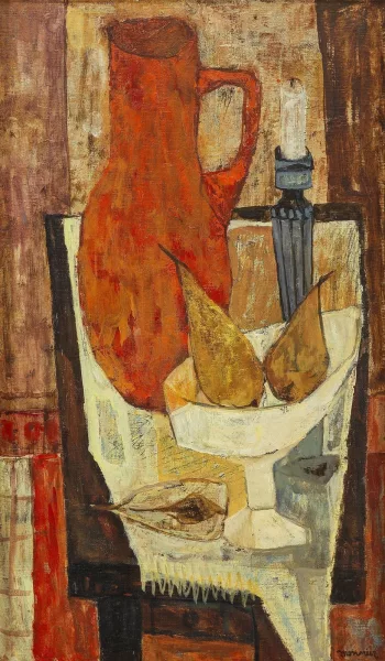 Charles Monnier — Nature morte au pichet rouge