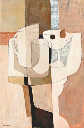 Composition grise et rose