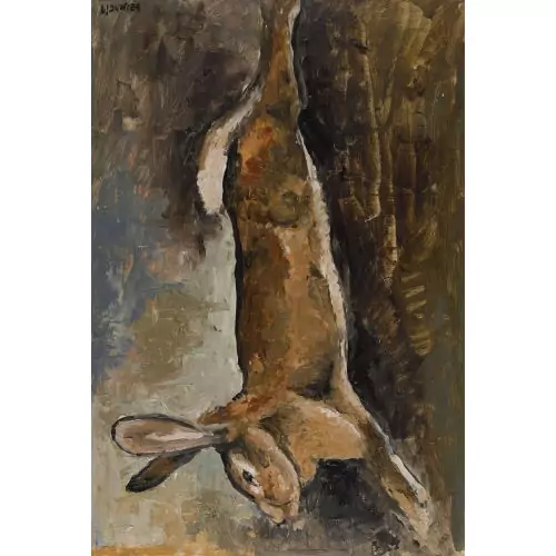 Jagdstillleben mit erlegtem Hasen