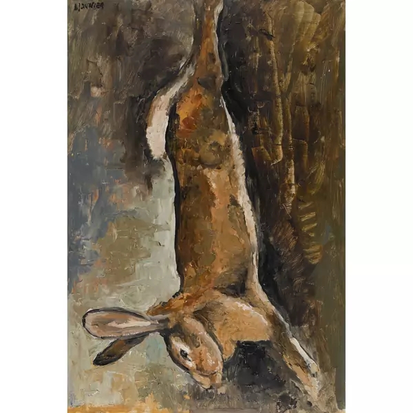 Jagdstillleben mit erlegtem Hasen