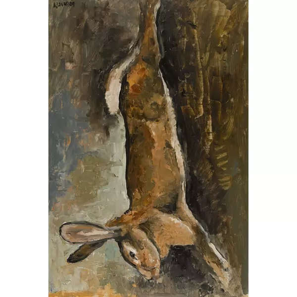 Jagdstillleben mit erlegtem Hasen