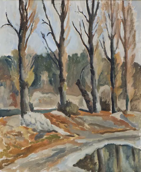 Charles MONNIER (1925-1993), "Route de campagne", huile sur toile — DognyAuction