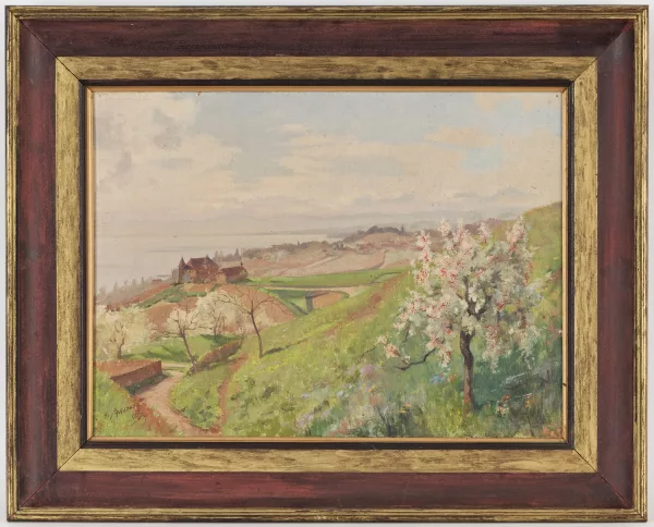 Charles Parisod — Paysage du Lavaux et le Léman,