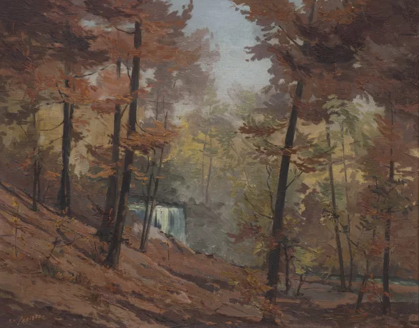 Charles Parisod — Charles PARISOD (1891-1943), 'Sous-bois d'automne', huile