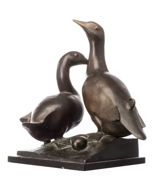 Charles REUSSNER (1886-1961), paire de canards en bronze à patine brune — DognyAuction